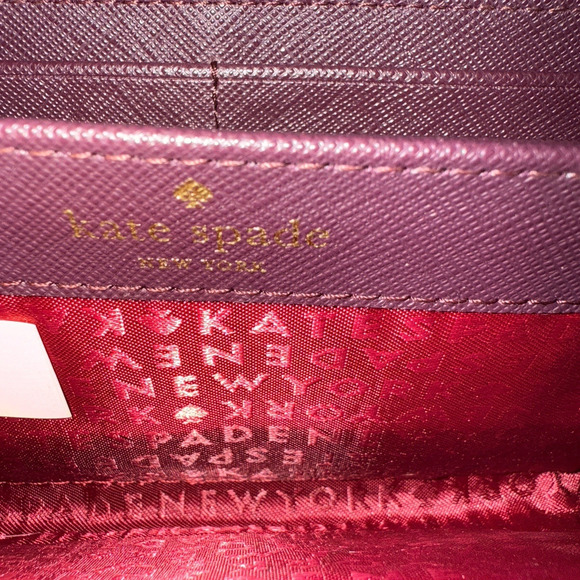 Kate Spade Neda Laurel Way Deep Plum Leather Zip Around Wallet - Picture 6 of 10